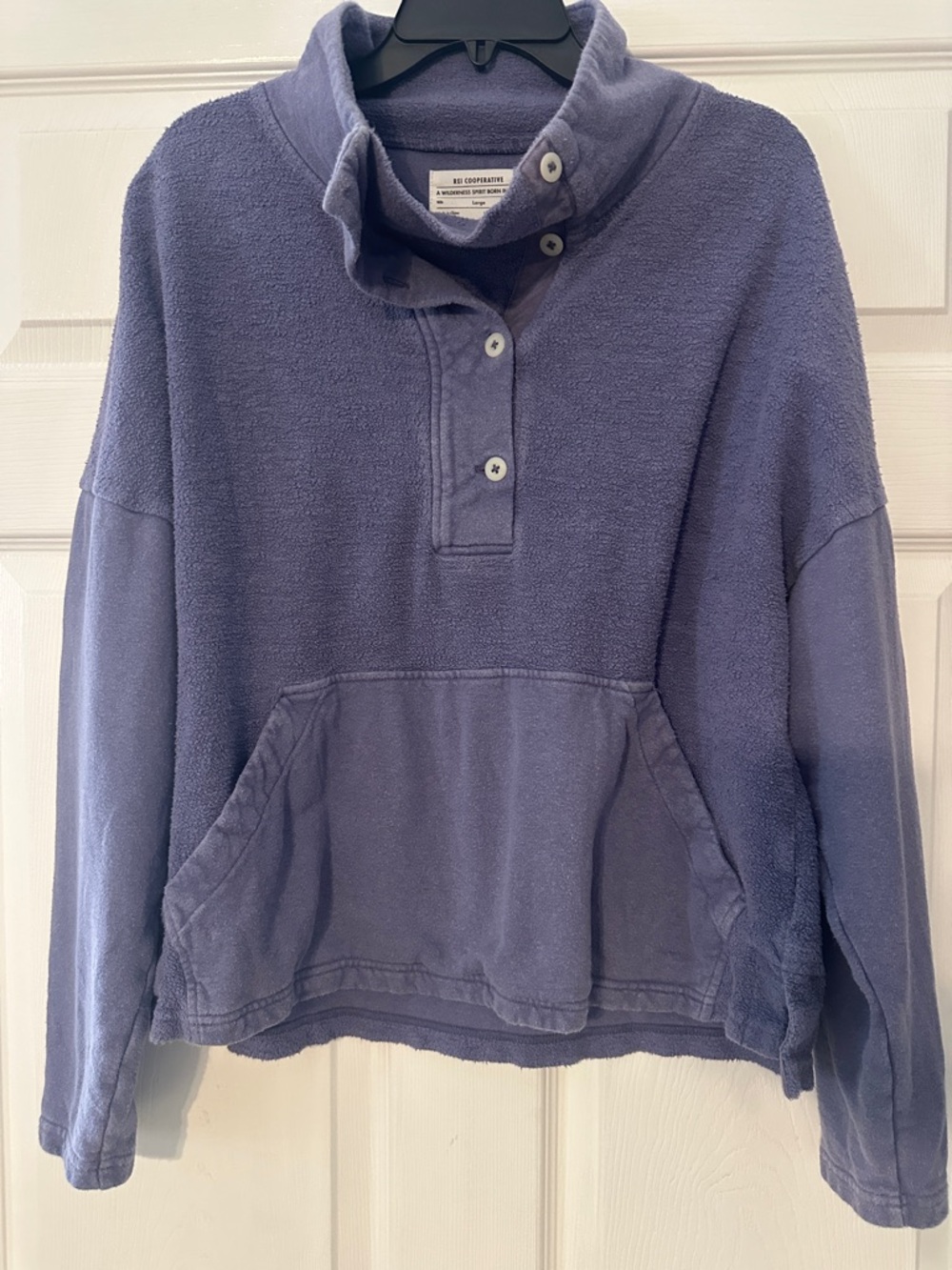 REI Cooperative Lavender/blue Button-Neck Turtleneck Pullover - Picture 1 of 9